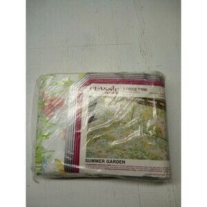 Classic by BIBB Twin 3 Piece Sheet Set Vtg Summer Garden no iron